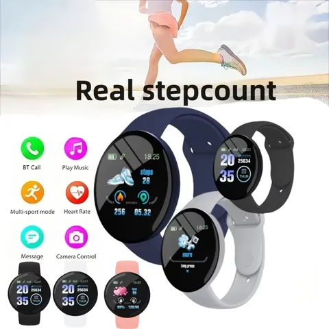 D18 Smartwatch Multiple Sports Modes Call Information Reminder Circular Color Screen Photo Taking Music Smart Bracelet 2026 New