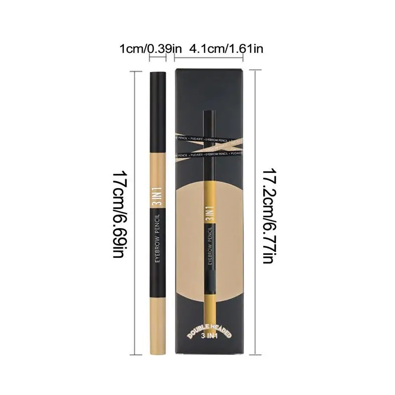 Triangle Eyebrow Pencil Brow Pencil Double-Head Natural 3-in-1 Waterproof Long-lasting Makeup Accessories Eyebrow Tool for Fine