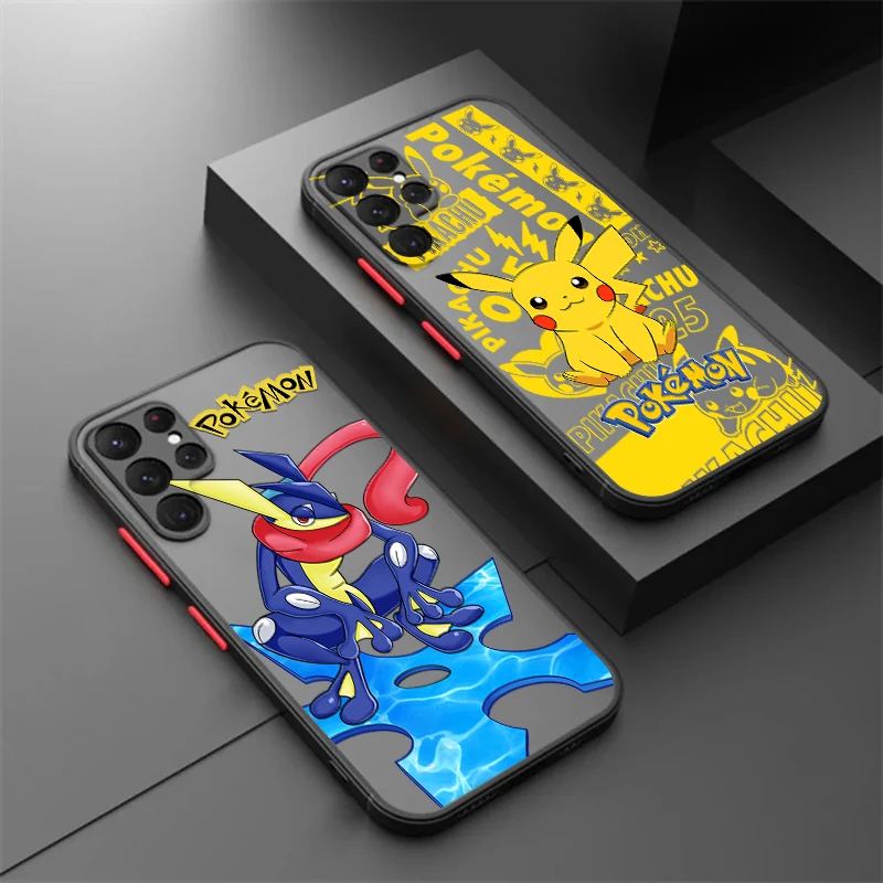 Anime P-Pokemones G-Gengars Frosted Translucent For Samsung A53 A52 A33 A32 A51 A71 A21S A13 A73 A50 A22 A12 5G Funda