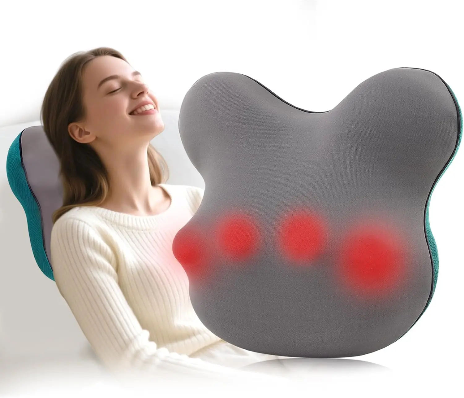 Back Massager with Heat-Shiatsu Neck Massager for Pain Relief Deep Tissue 3D Kneading Massage for Neck,Lower Back,Shoulder,Leg,R