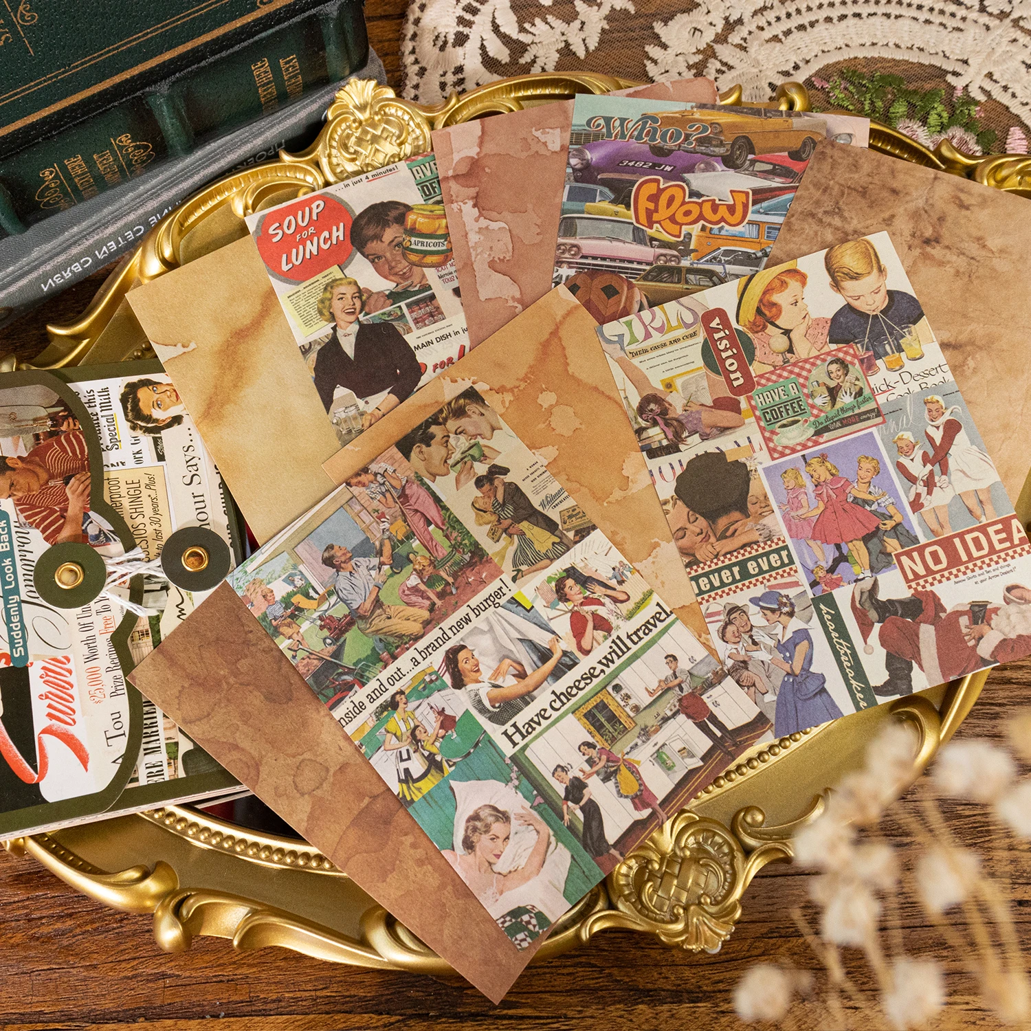 4Packs/Lot Plotseling Rond Serie Retro Creatieve Decoratie Diy Memo Pad