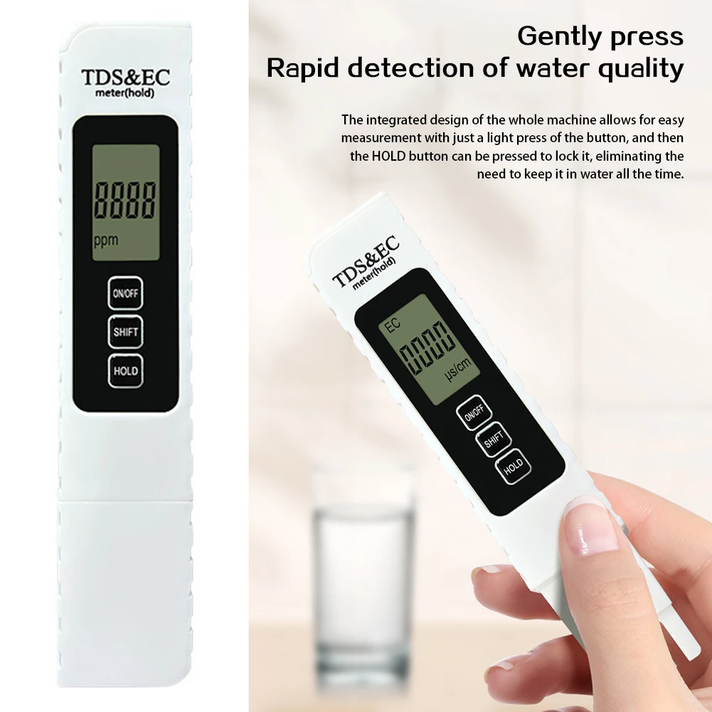 TDS-EC-TEMP Temperature Meter Portable 3 In 1 Water Quality Tester Lcd Display Drinking Water Quality Tester Pen For Hydroponics