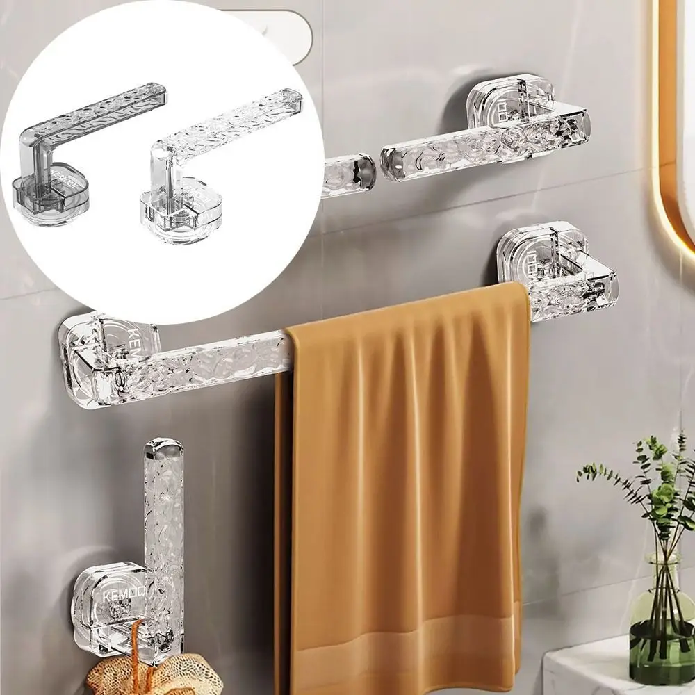 Multifunction Bathroom Towel Rack Suction Cup Door Handle Portable Towel Rod Kitchen Towel Rack Practical Bathroom Hardware