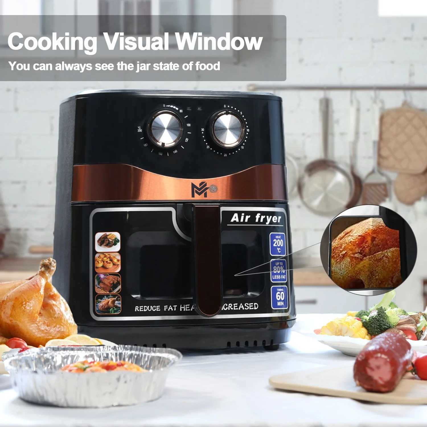 oil-free double small wholesale smart kitchen appliances 8l electr electric deep air fryers manufacturer digital air fryer oven