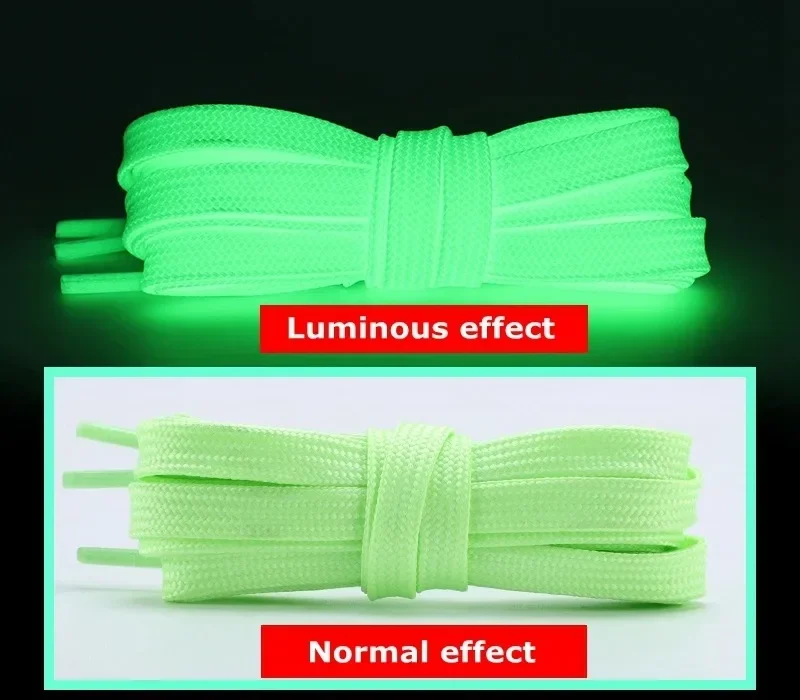1/2 Paar leuchtende Schnürsenkel in 5 Farben, flach, geeignet für alle Schuhe, fluoreszierende Schnürsenkel, Party, zusammenhalten, Nachtlauf, Unisex-Schnürsenkel