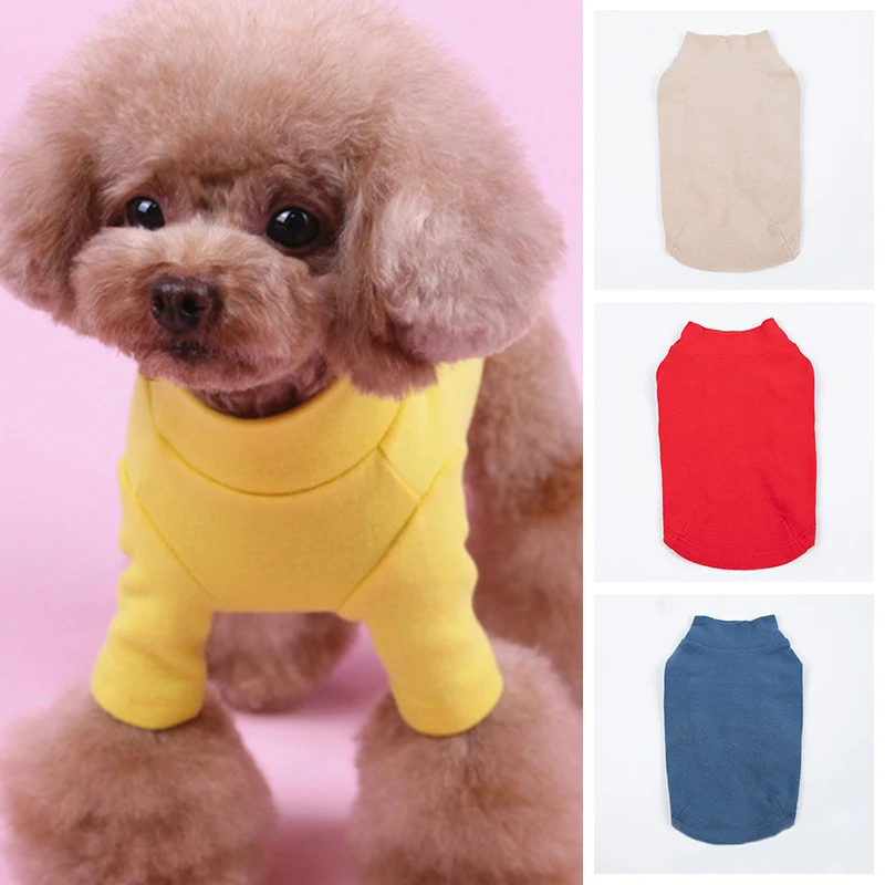 Pet Cotton Bottoming T-shirts Autumn Winter Warm Pajamas Small Dog Cat Shirt Clothes for Chihuahua Puppy Kitten Pet Garments