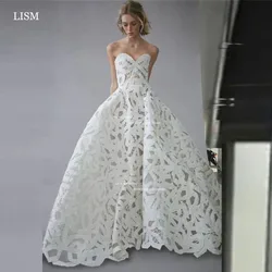 LISM Modern Full Lace A-Line Wedding Dresses Sweetheart Floor Length Bridal Gowns Vestidos De Novia Formal Occasion Dress Custom