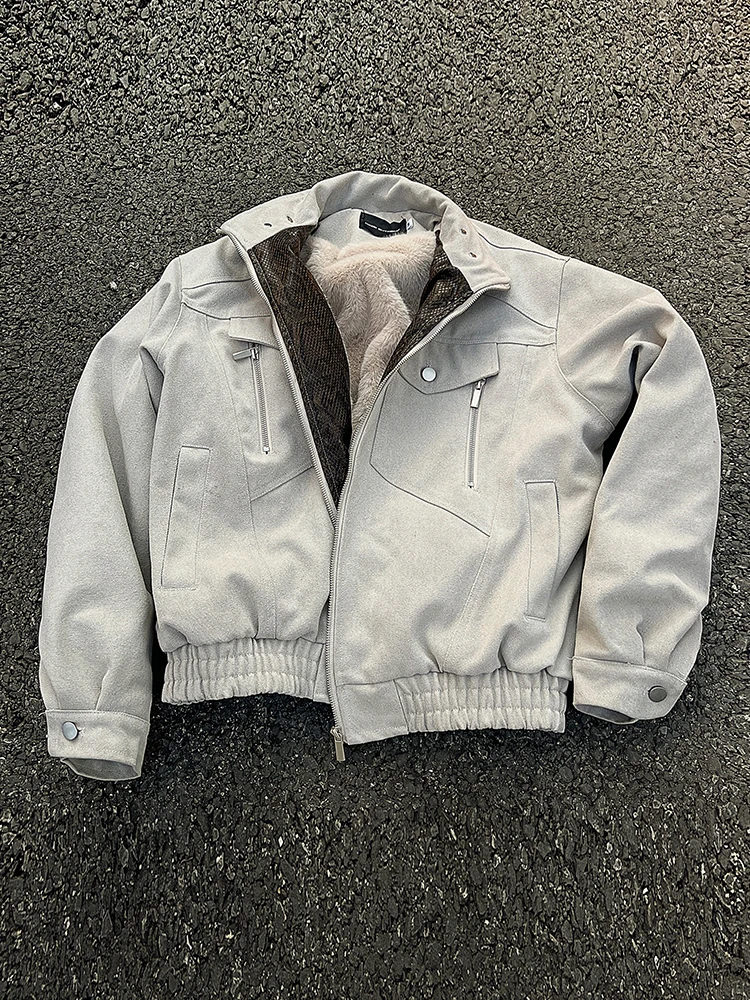 

American Snake Year Limited Edition Cotton Jaet Patchwork Thiened Warm Design Workwear Coat Youth Casual Long Sve or...