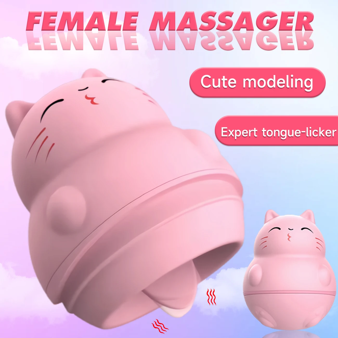 اللسان لعق الهزاز لطيف القط الصغير الحلمة تحفيز البظر النشوة الجنسية آلة الكبار الإناث معدات الاستمتاع واللعب الجنسي للنساء #1
