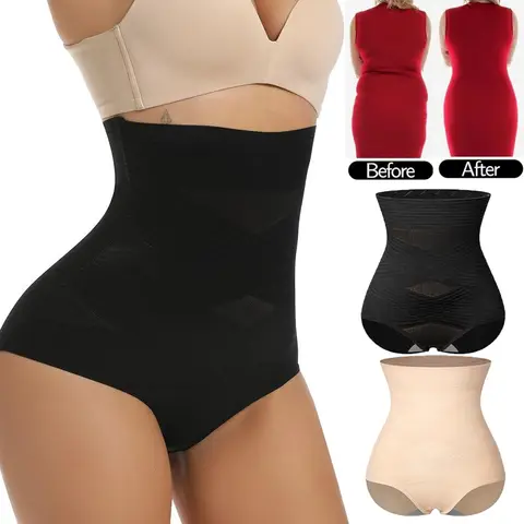 Sexy Cross Lace Body Shaper Women Butt Lifter Underwear High Waist Panties Girdle Belly Tummy Control Trainer Shaperwear S-2XL