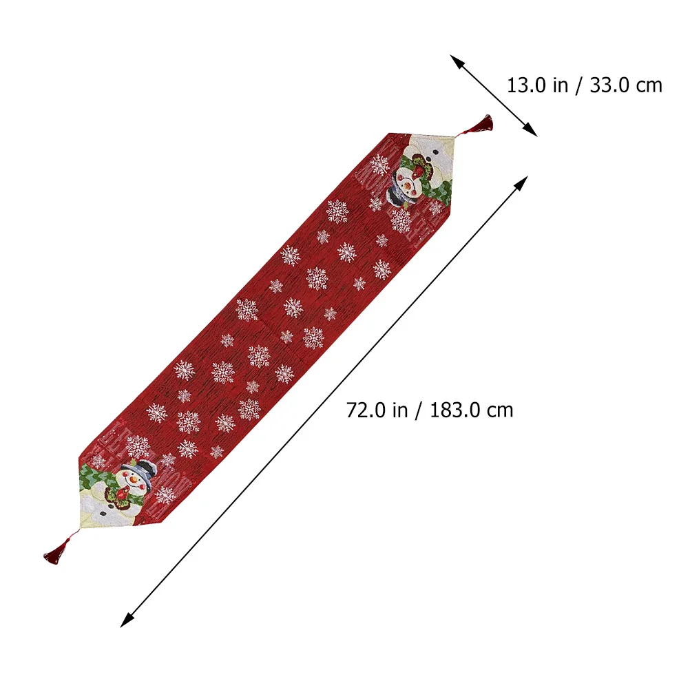 

1Pcs Christmas Snowman Table Cover Xmas Party Table Runner High Quality Home Xmas Dinner Decor Decorative Embroidery Mat