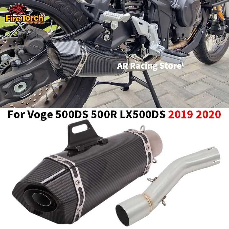 Slip For Voge 500DS 500R LX500DS 2019 2020 Motorcycle Exhaust Pipe Escape Moto System Modify DB Killer Middle Link Pipe Muffler