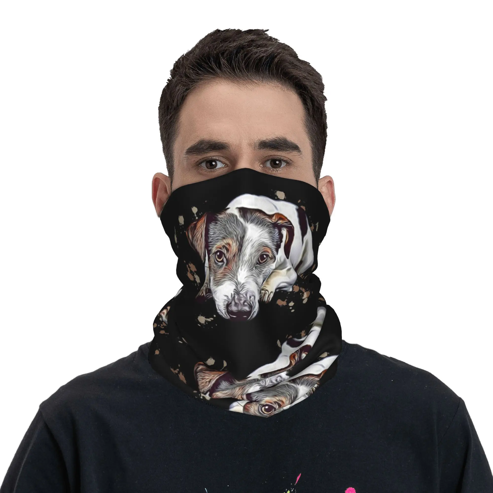 sweet Jack Russell Terrier gift dog Lover Mum Bandana Neck Gaiter Printed Magic Scarf Multifunction Face Mask Outdoor Sports