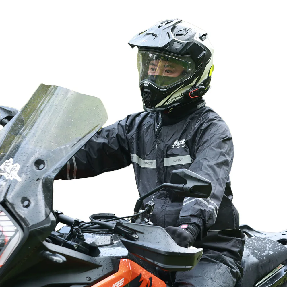 

Men's Women's Motorcycle Rider Raincoat Split Type 2pcs/Set Deep Rainproof Upgraded Version for Rainy Riding Moto Clothes Suit