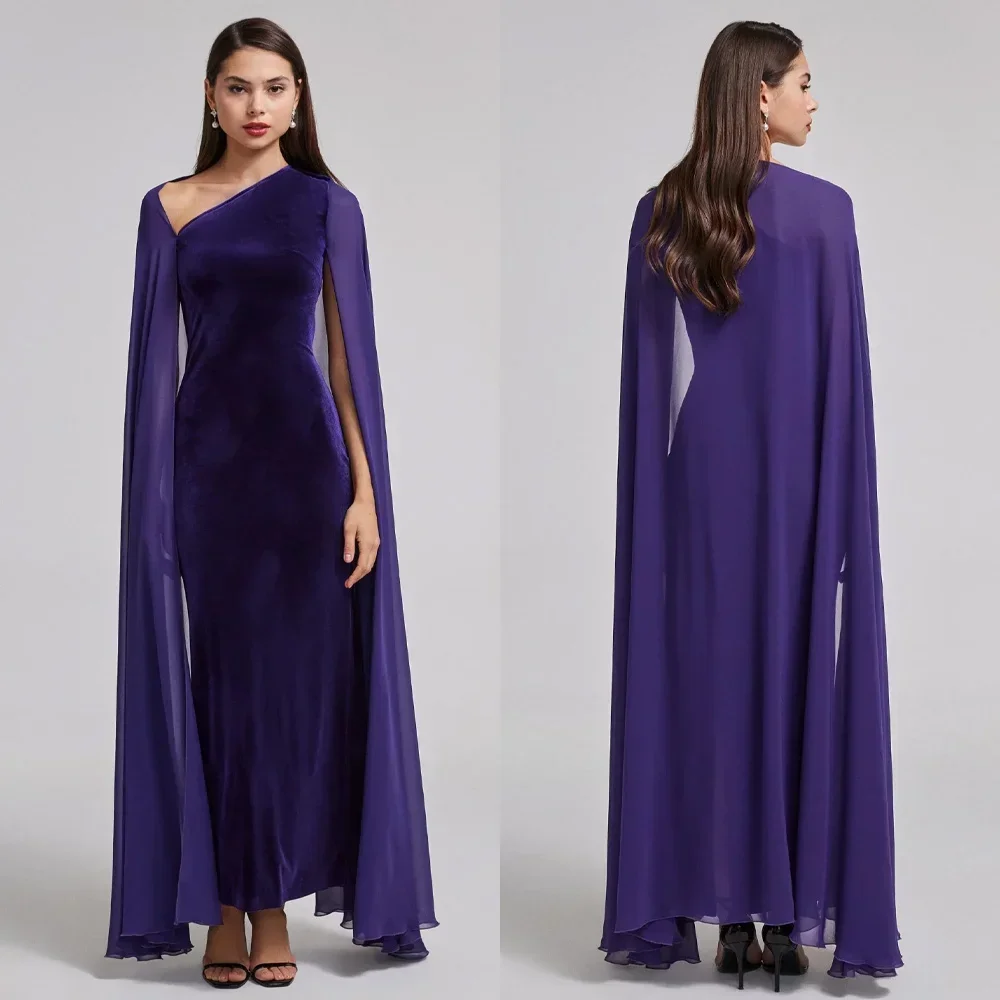 

Customized Velvet Maxi Dress A-Line Evening Dresses Saudi Arab Prom Gown Formal Exquisite High Quality Party Gowns for Women