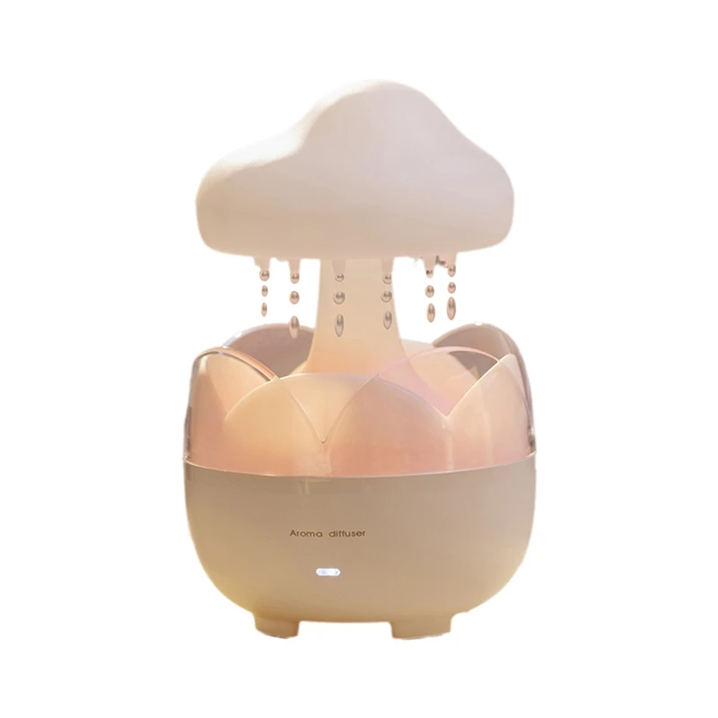 3 In 1 Rain Cloud Water Drip Humidifier With Remote Oil Diffusers Lamp Mushroom Humidifier For Bedroom