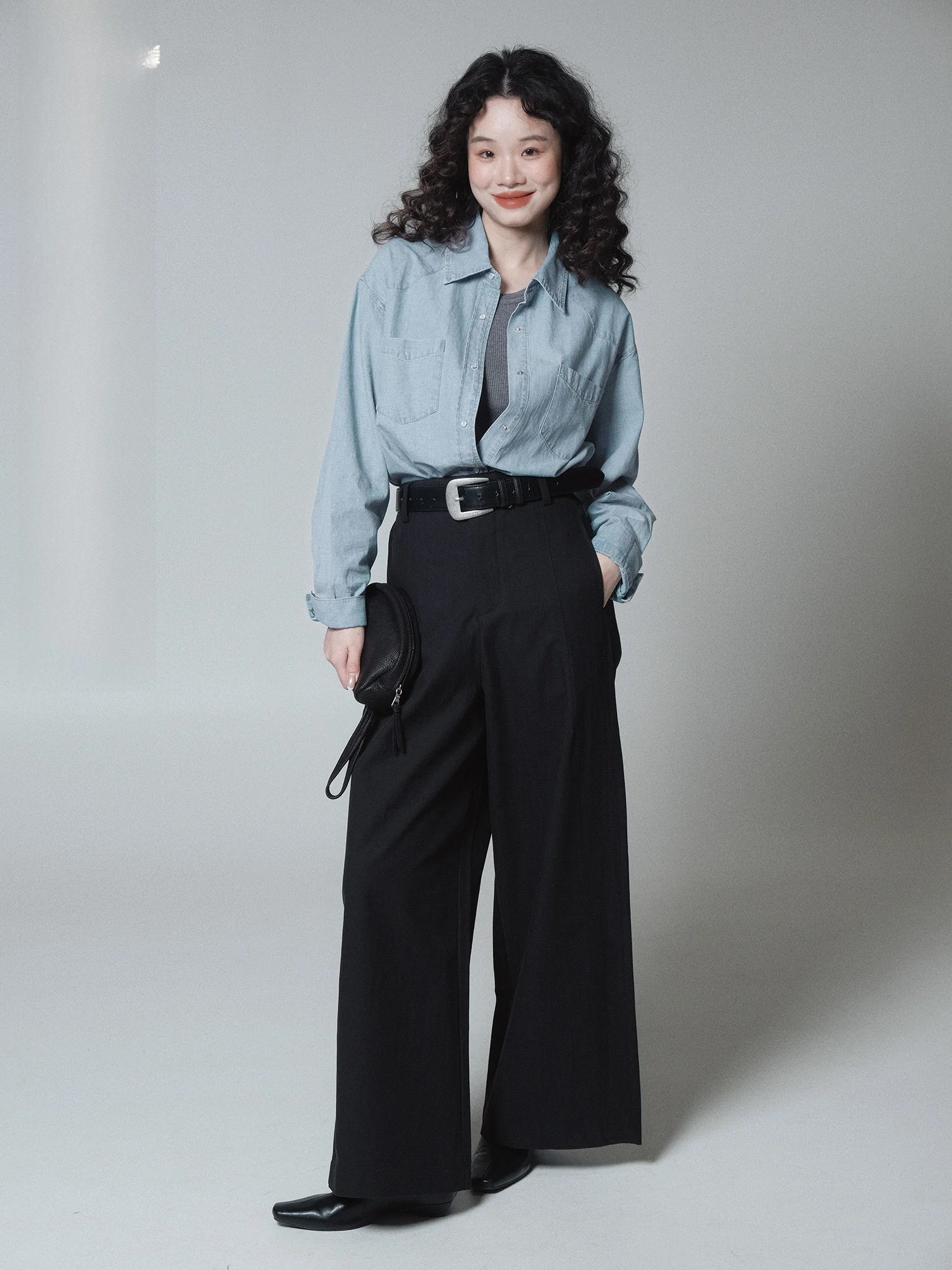 

High Waist Straight Leg Casual Pants Women's Loose Slimming Long Leg Effect Cotton Texture Faionable Casual Trousers