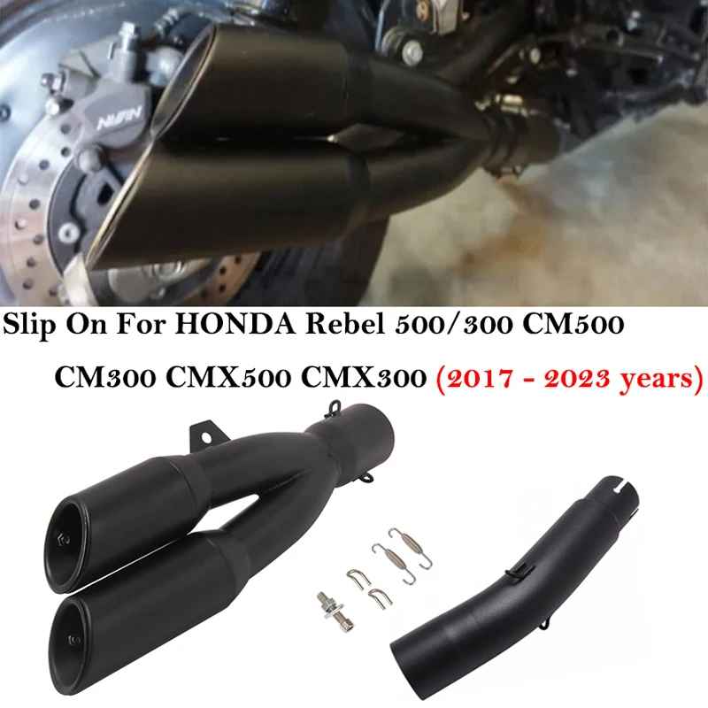 

Slip On For HONDA Rebel 500 300 CM500 CM300 CMX500 CMX300 2017 - 2023 Motorcycle Exhaust Pipe 51MM Muffler DB Killer Escape Moto