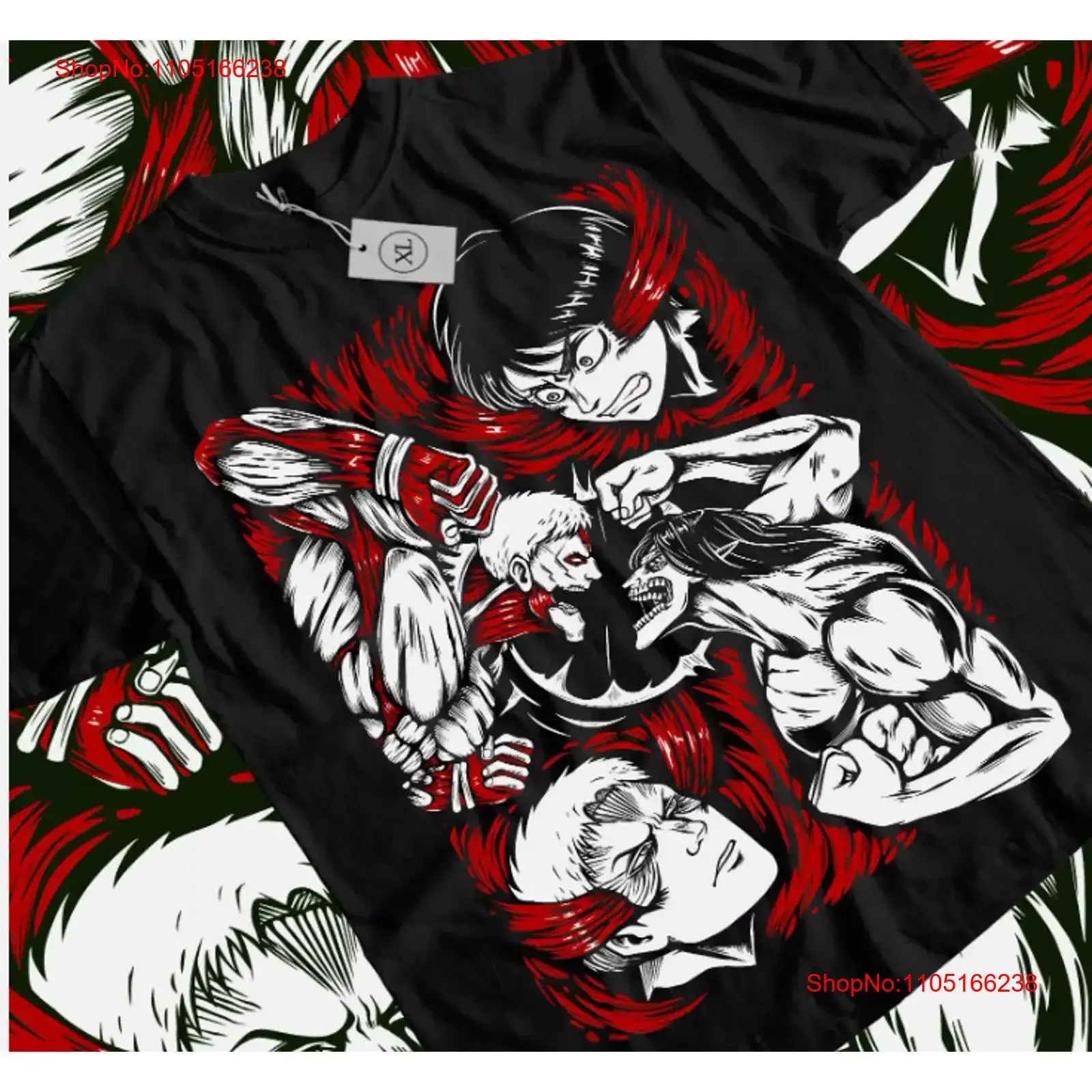 Attack on Titan T Shirt Eren vs Reiner Anime Manga All Size vintage Washed Unisex graphic Slightly Casual Top For Everyday Wear
