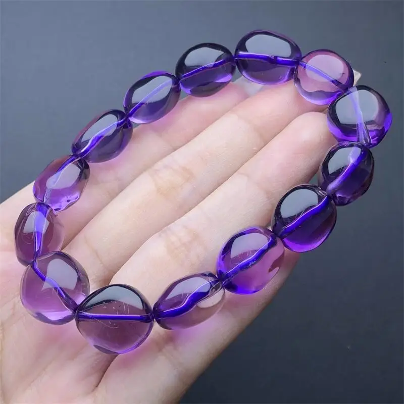 Natural Freeform Amethyst Bracelet Women Fashion Lavender Stretch Bracelet Yoga Energy Wristband Jewelry Gift 1PCS