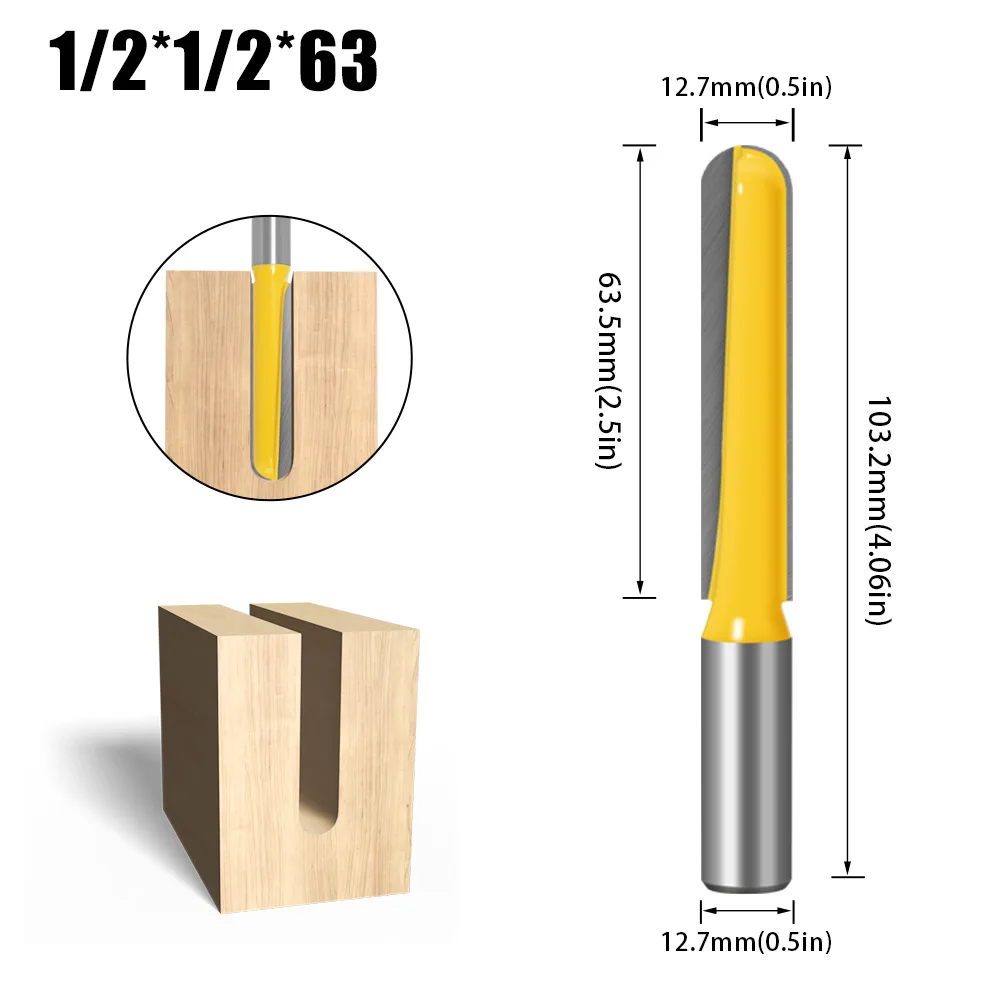 Long-arm Router Milling Cutter Used for Wood Keyhole Tenon Carving Woodworking Tool with Deep Groove Round Bottom Milling Cutter
