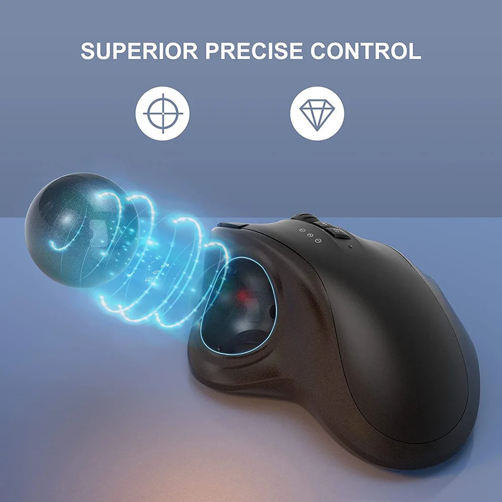 2,4G Wireless Trackball Maus Bluetooth Wiederaufladbare Rollerball Mäuse Ergonomische Design Daumen Control Maus Für Windows/Mac