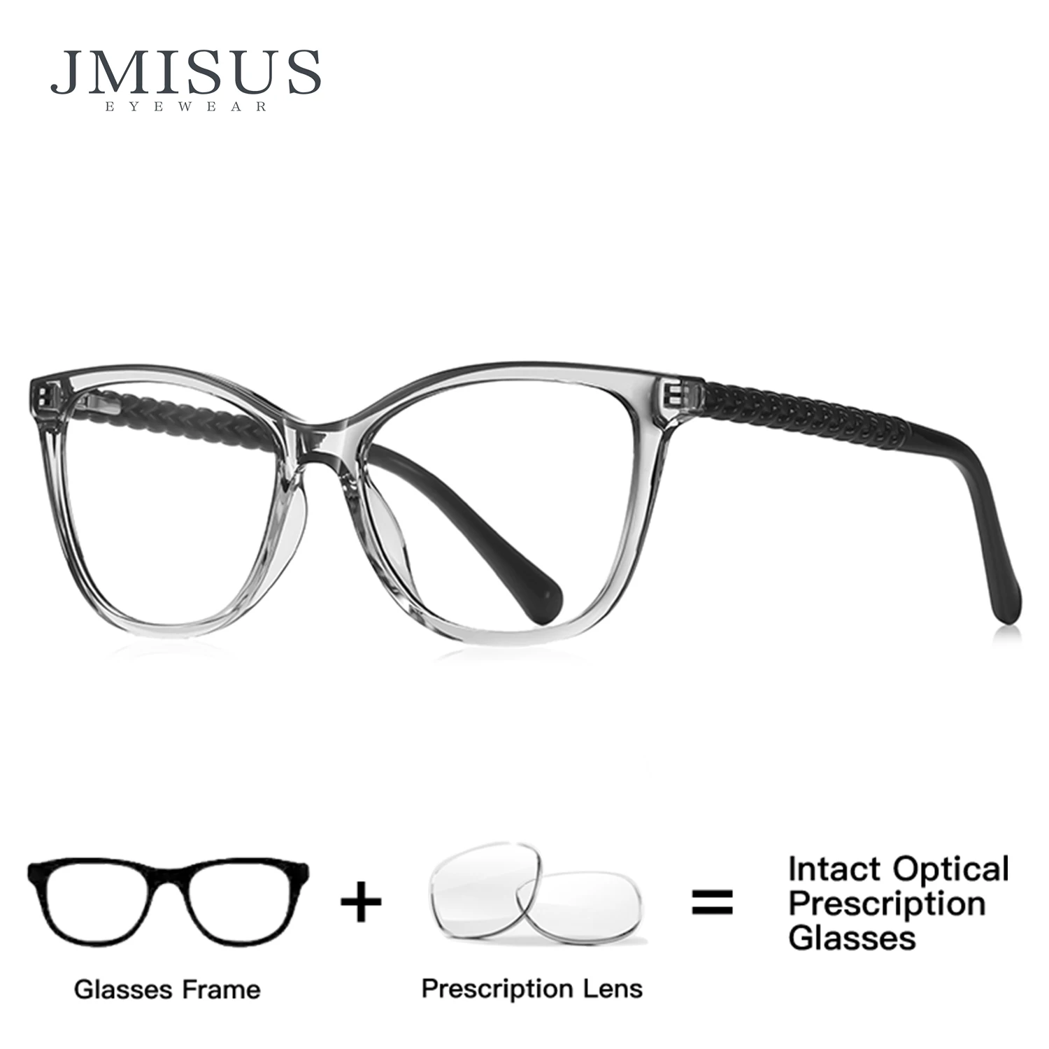 

JMISUS Fashion Presbyopia Glasses for Women Acetate Square Frame Multifocal Lenses with Spring Hinge Comfort Fit