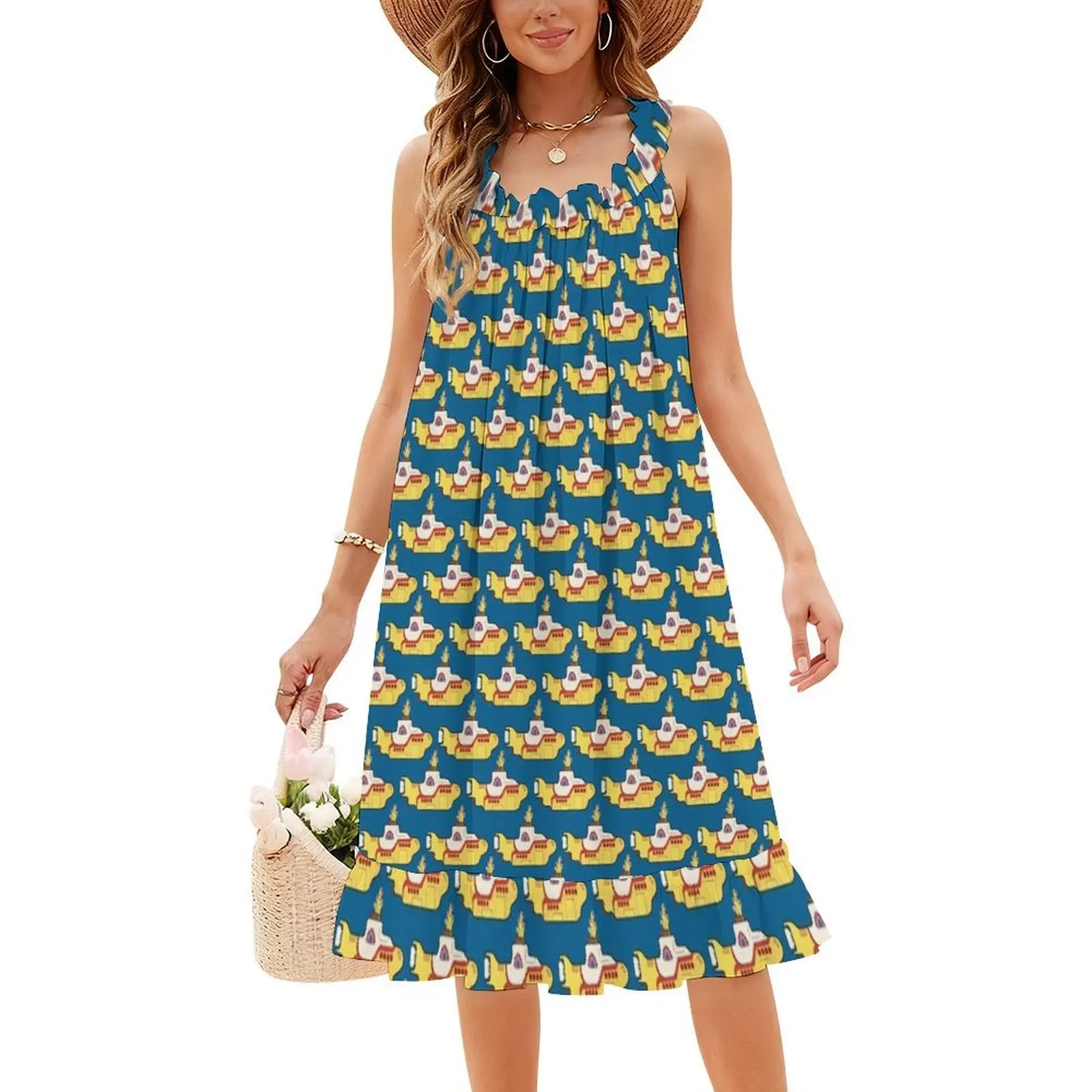 Padrão querida decote vestido elegante vestido de festa de verão para mulheres padrão roupas femininas