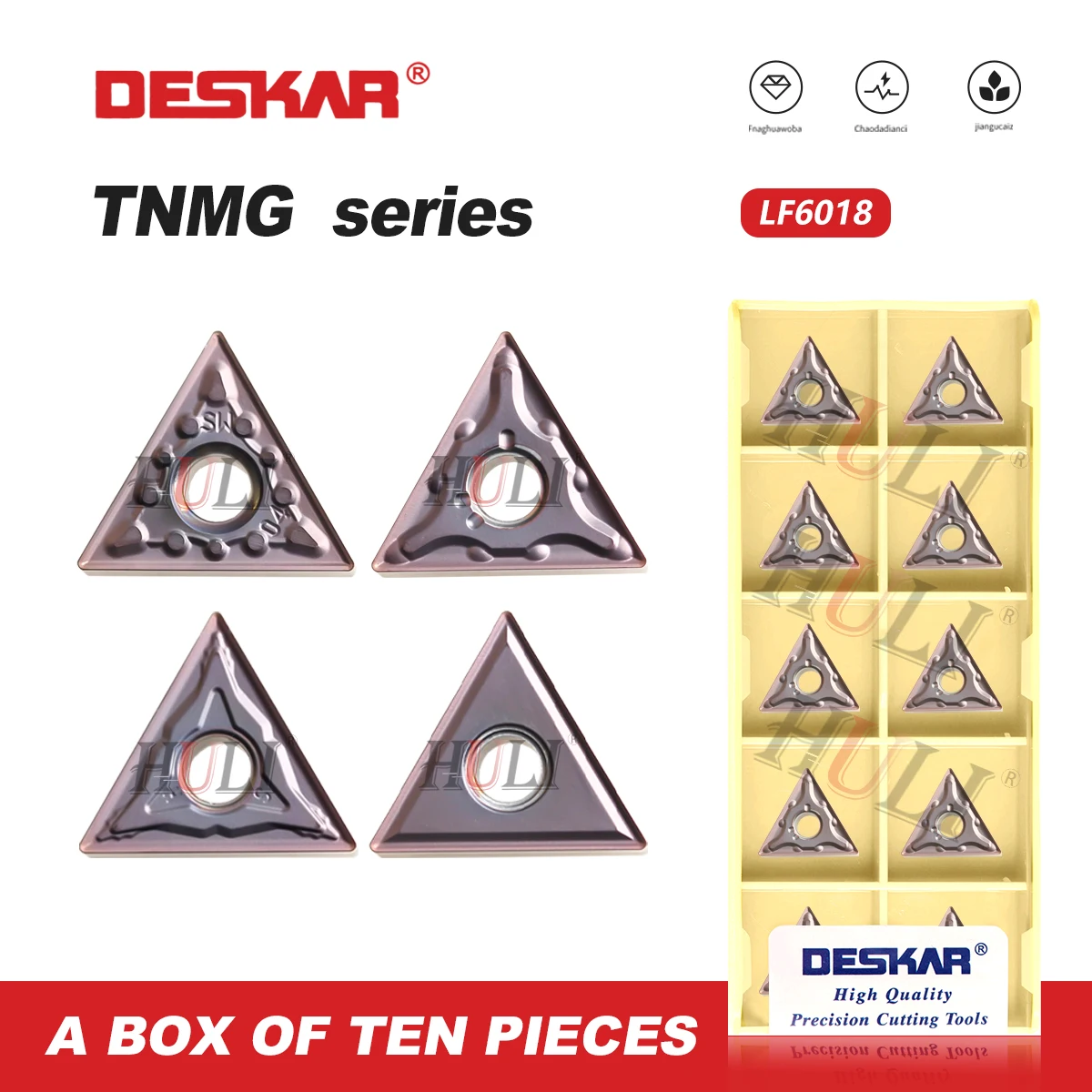 

DESKAR 100% Original TNMG160404 160408 MQ JMS MA MS HA HS LF6018 CNC Lathe Carbide Blades Used For Turning Tool Stainless Steel