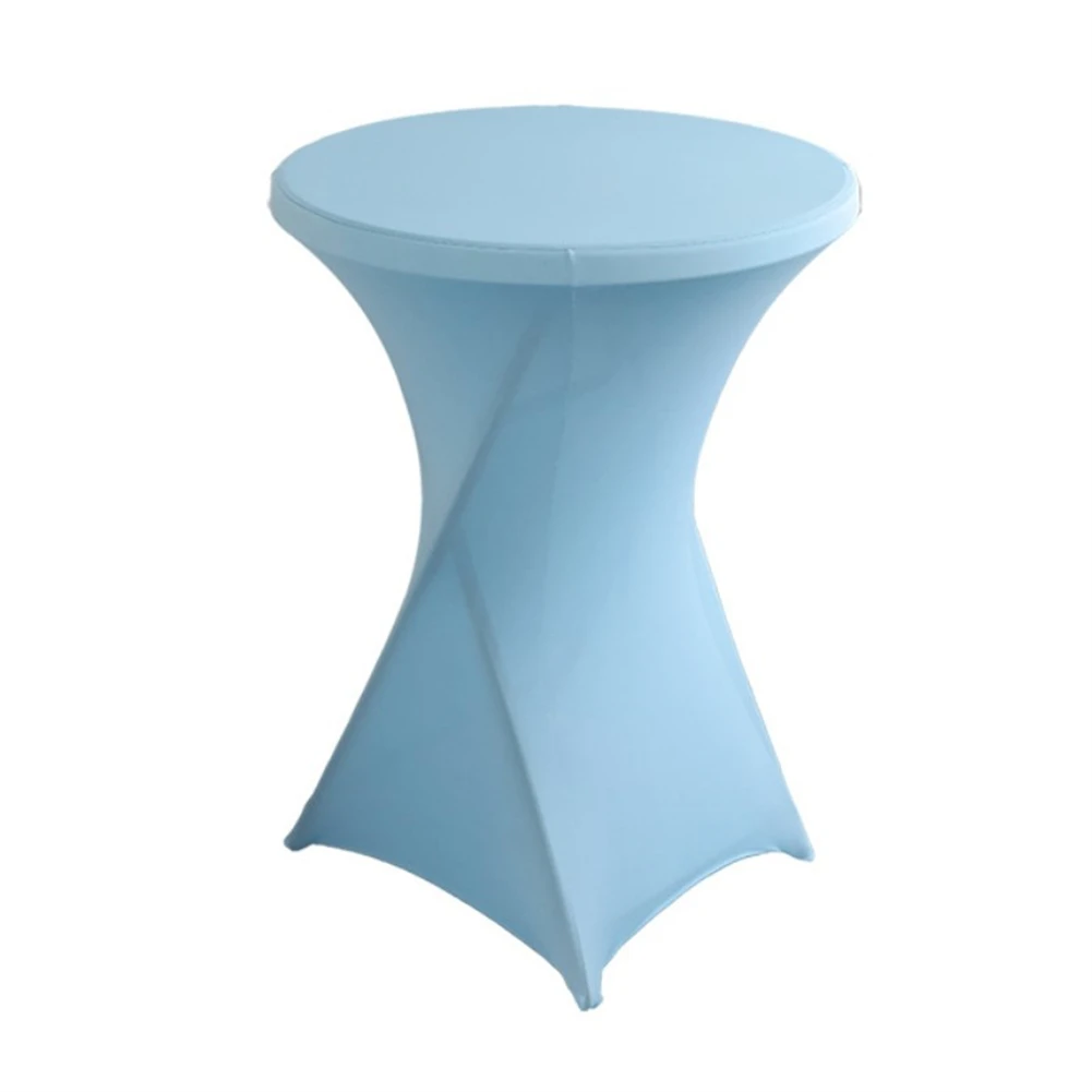 Cocktail Table Cover Stretch Tablecloth Round Stain Resistant Diameter 80cm Four Way Stretch Spandex Birthday Party