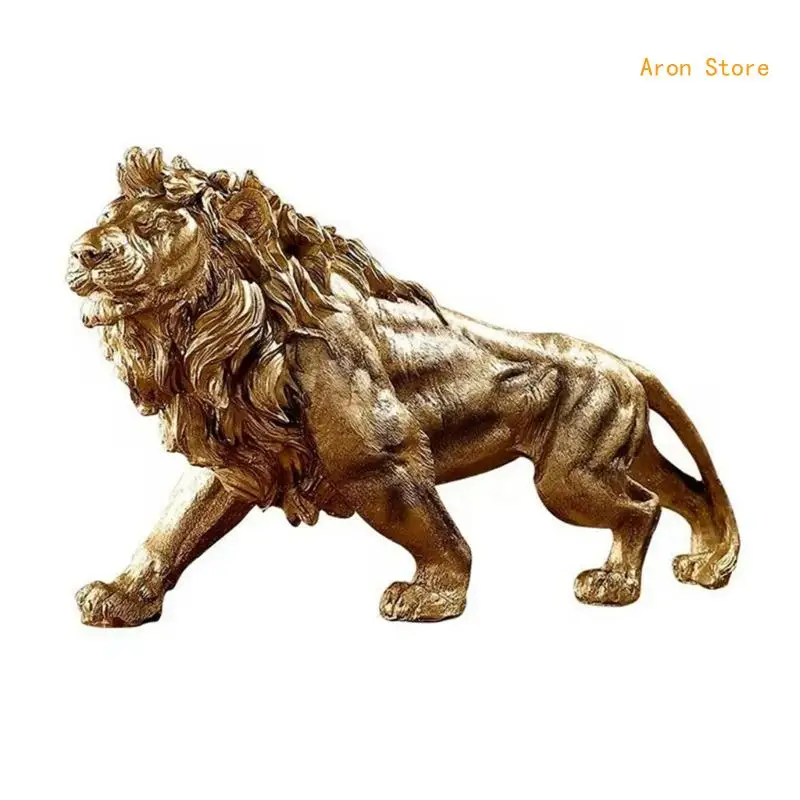 

Lion Sculpture Beautifully Crafted Resin Figurine Statue Creative Desktop Decor H3CF