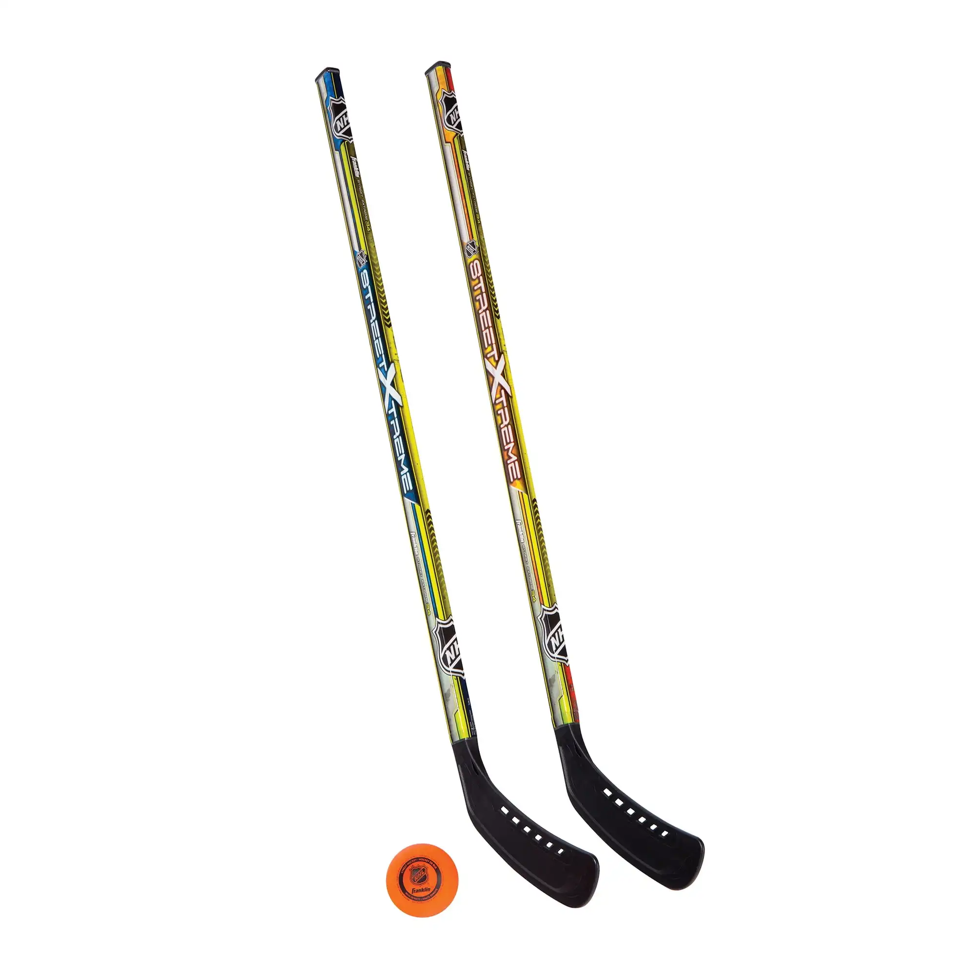 Street Hockey Starter Set - Includes 2 Hockey Sticks and 1 Street Hockey Ball,Ambidextrous Straight Blade