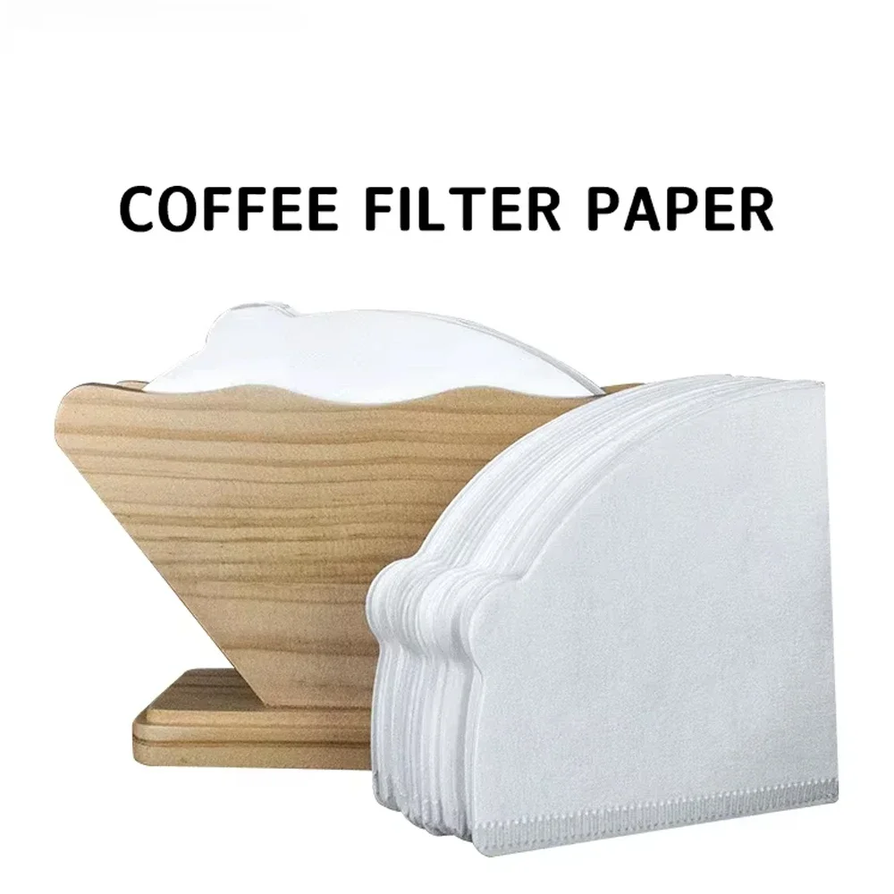 

Coffee Filter Paper Stand Single Use Pour Over Cone Filters Natural Bamboo Fibers 100pcs for Barista Coffee Brewing Portafilter