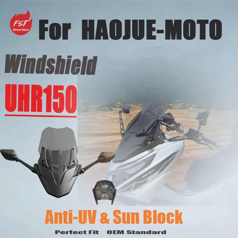 For Haojue UHR150 Front Fairing Windshield 3rd Gen ABS, No Damage Modified, UV Block High Strength Wind Screen
