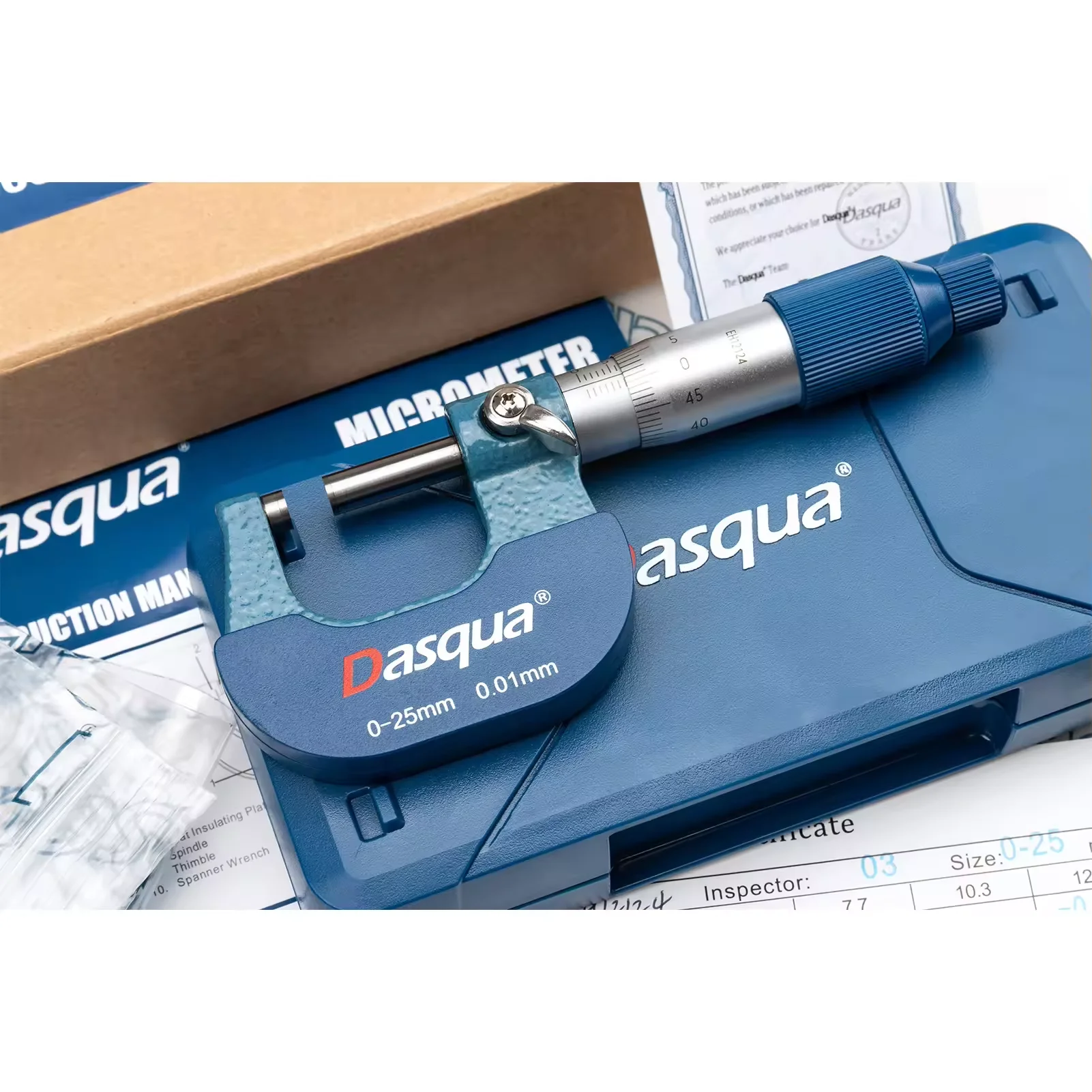 

DASQUA 0-25mm Universal Outside External Micrometer With Thermal Protection With Ratchet Stop