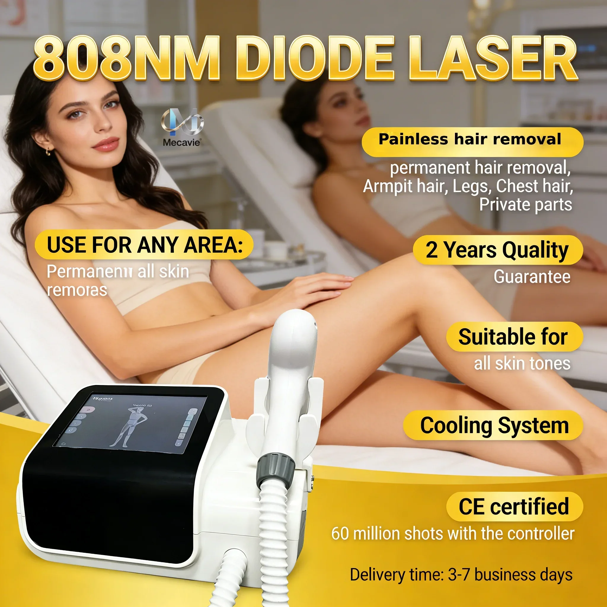 

Лазерный диодный аппарат для удаления волос 4000 Вт с охлаждением, миниатюрный портативный, безболезненный, для перманентного удаления волос и омоложения кожи