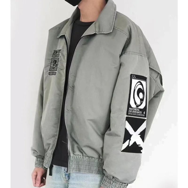 High Street Fashion ERD Embroidery Casual Versatile Jacket Vintage Wash Coat Windbreaker Streetwear Techwear Clothing Clothes