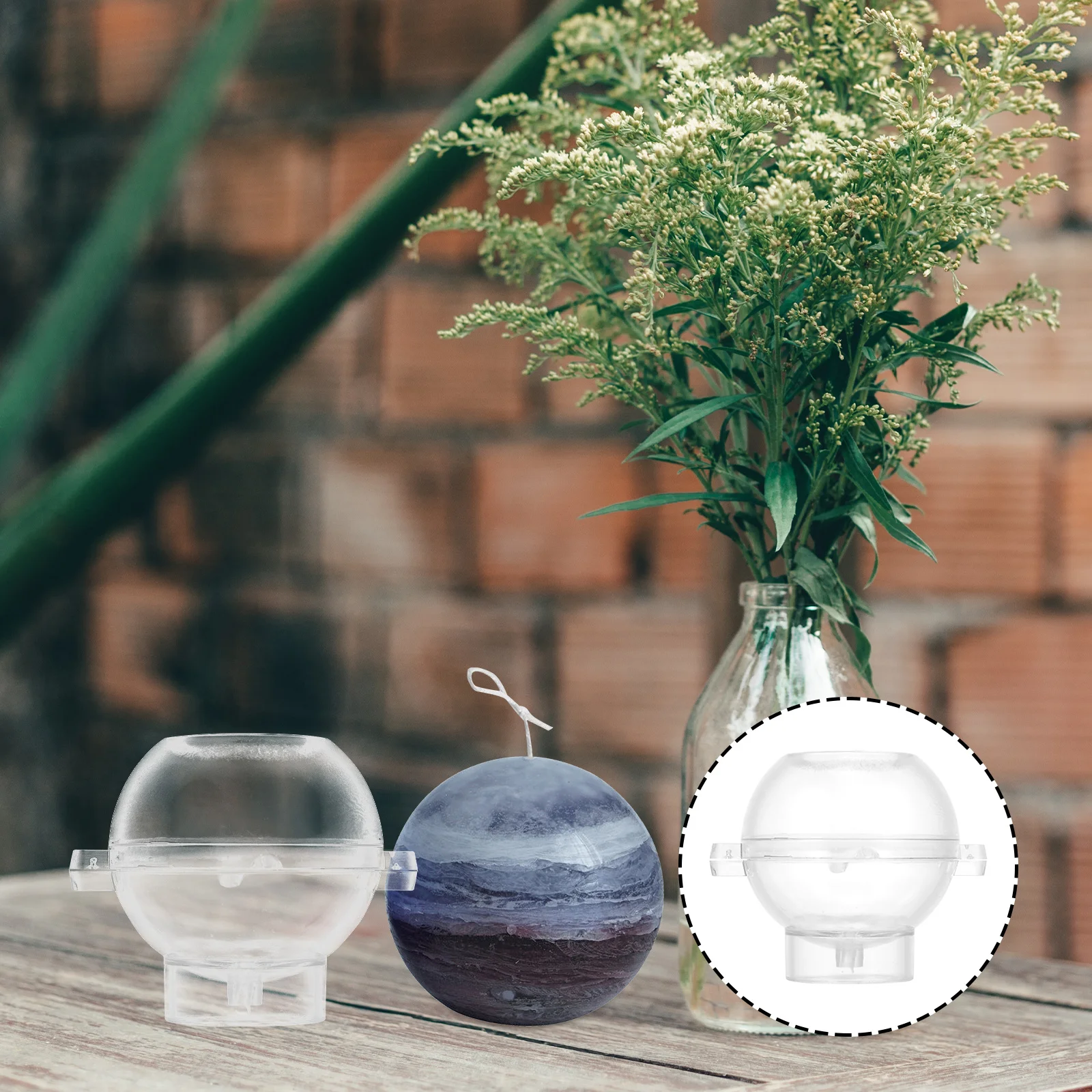 

Ball Shape Mold High Transparent Reusable Diy Sphere Making Tool For Aromatherapy Scented Candles Decorative Gift