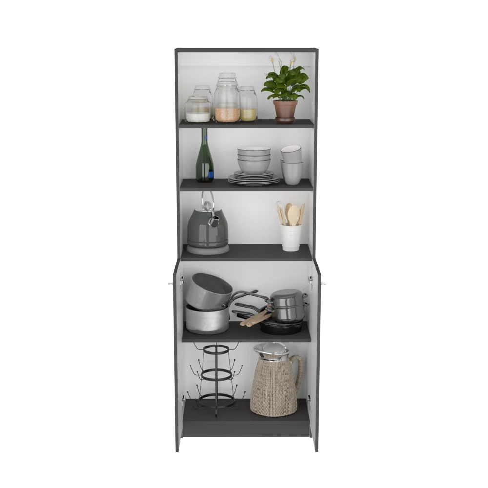 Dupree 2-delige boekenkastset voor thuis, 49 inch breed met 9 planken, woonkamer mat grijs/wit