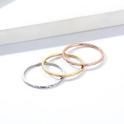 1mm Thin Stackable Ring Stainless Steel Faceted Knuckle Midi Ring for Women Girl Size 3-10