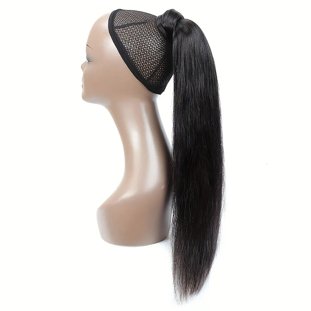 8-30 Inch Straight Hair Pony Ponytail With Magic Paste 100% Brazilian Remy Human Hair Ponytail Extensions Natural Hair
