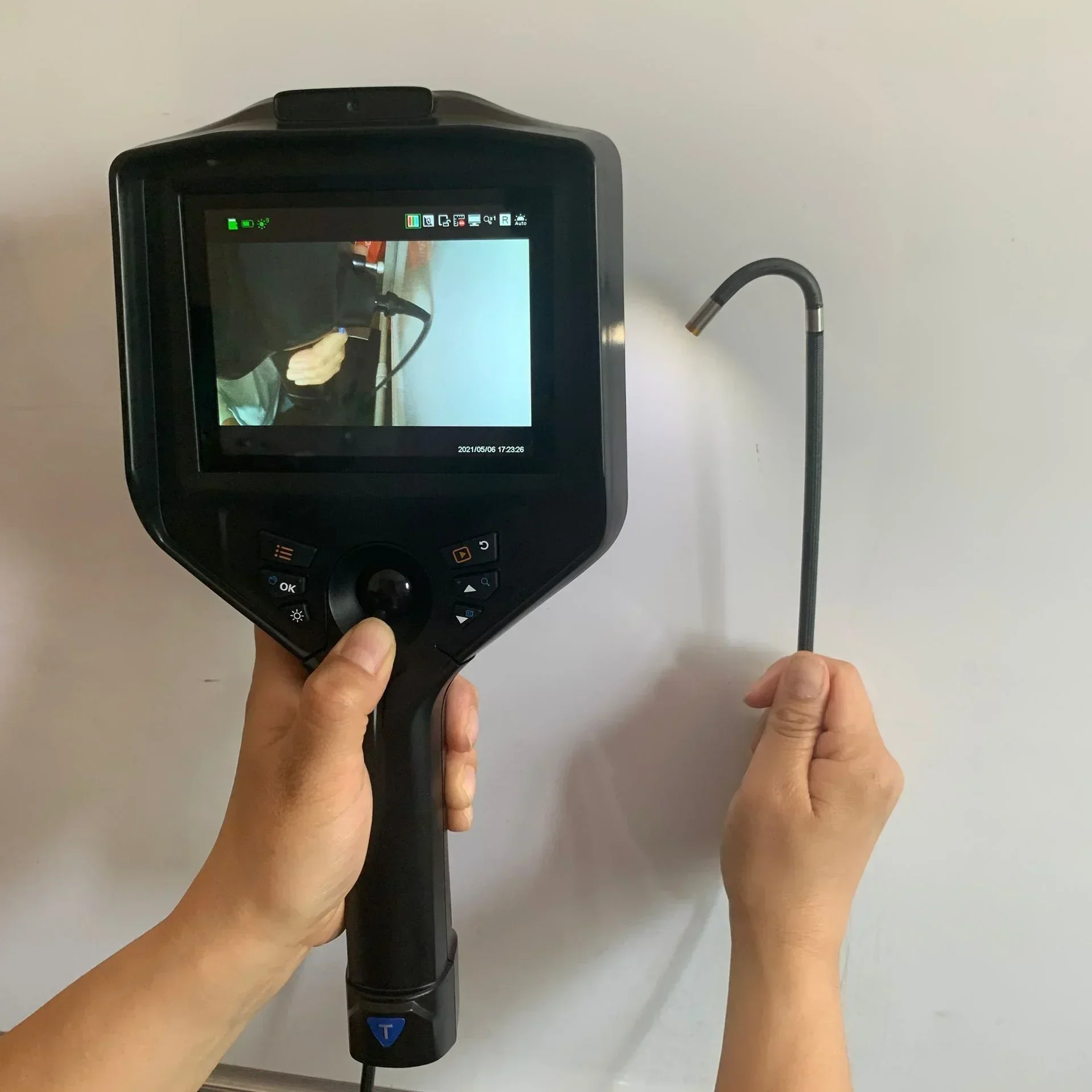 NEW Flexible Industrial Borescope Inspection Camera with 3.8mm Probe Lens, 1.5Mts Working Cable, 5.1 Inch Display, Joystick
