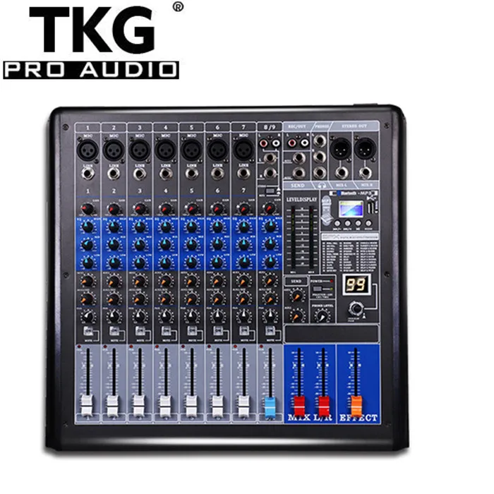 TKG MQ-9 8 channels passive usb audio analogic dj karaoke profesional sound system china small audio mixer