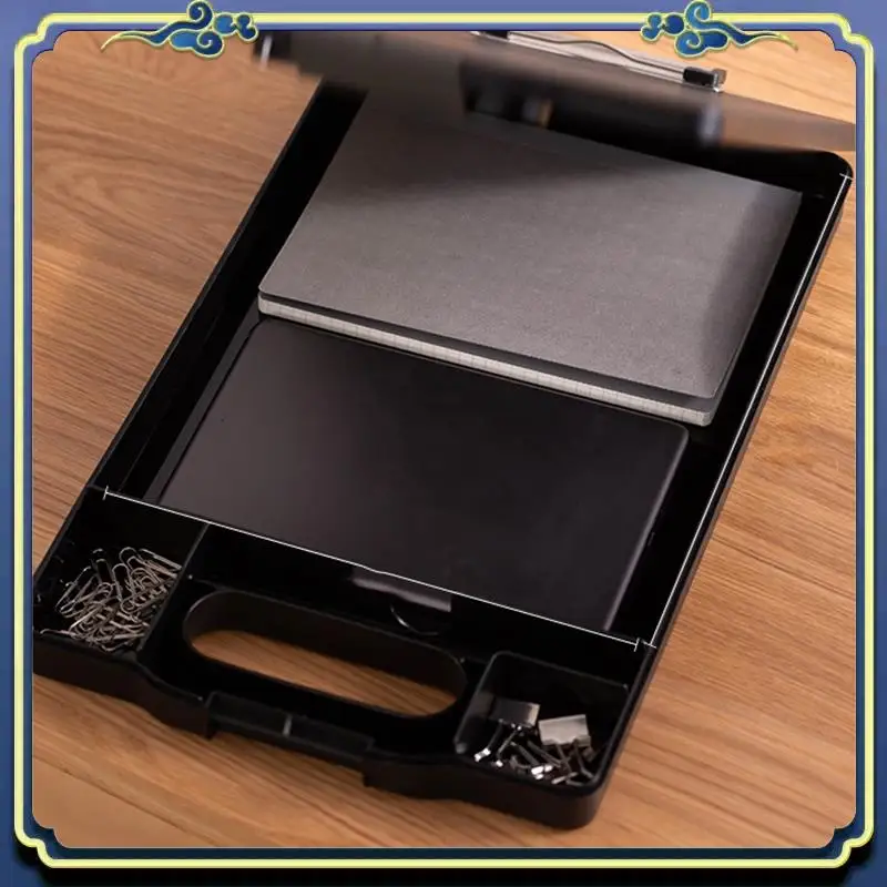 Portable A4 Plastic Storage Clipboard File Box Case Document File Folders Clipboard Portable Clipboard Storage Case