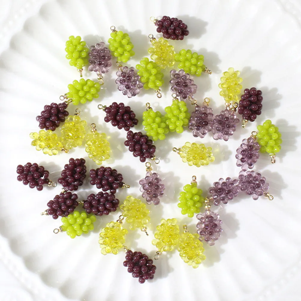 

4Pcs Grape Jewelry Pendant Charms Compact Portable DIY Supplies for Bracelets Necklaces Handmade Jewelry Making Accessories Gift