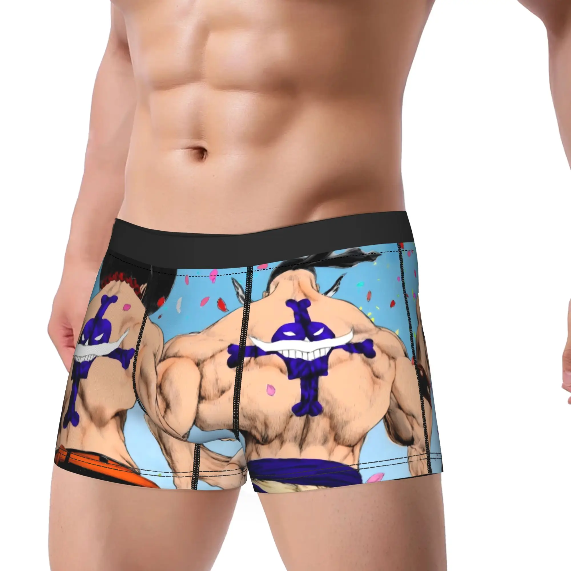 Whitebeard and Ace One Piece Underpants Homme Panties Men's Underwear Print Shorts Boxer Briefs