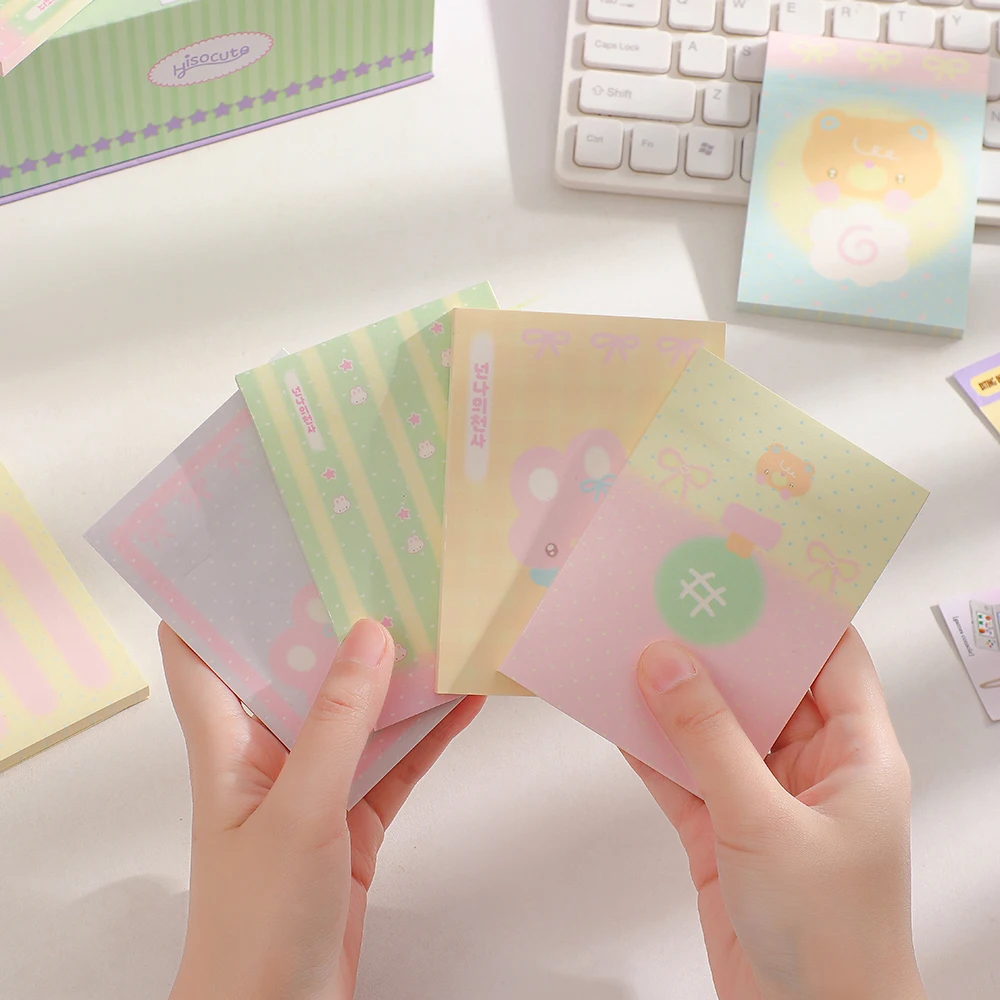 100sheet 2set Kawaii Sticky Note Aesthetic Memo Pad Student Office Accessories Stationery Sticky Notes