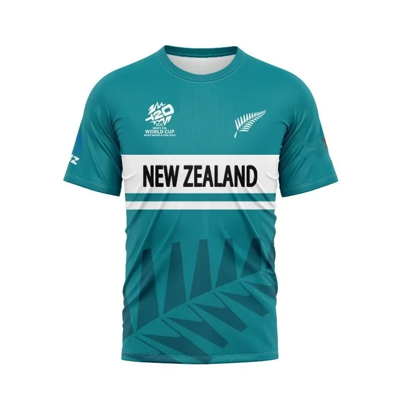 Neues 3D-gedrucktes Neuseeland-Krikettrikot mit kurzen Ärmeln, bequem, schnelltrocknend, geeignet für den Heimgebrauch, mit Y2k-Fan-Geschenken. – Detail 11