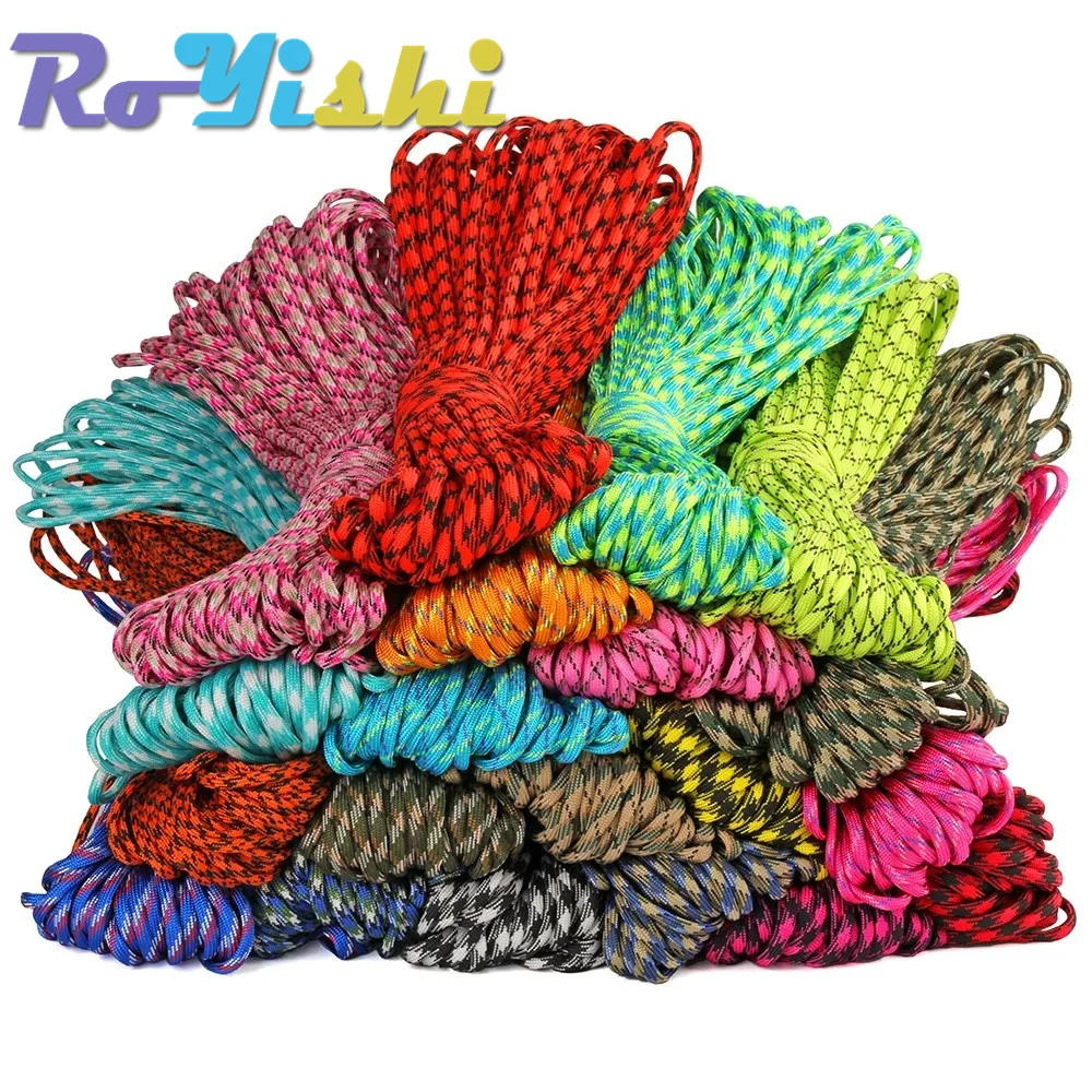 1pc 100FT 550 Paracord Parachute Cord Lanyard Mil Spec Type III 7 Strand Core For Climbing Camping Buckles Bracelet 1-40