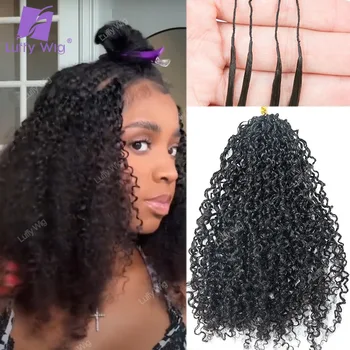 Pre Gescheiden Gehaakte Vlechten Human Hair Extensions Afro Kinky Krullend Mongoolse Remy Haarbundels Voor Vlechten Knooploos 3c 4a Bulk